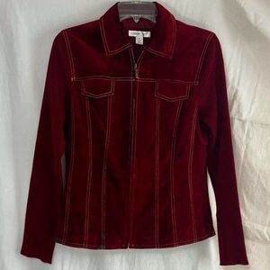 Coldwater Creek Women's Burgundy Zip-Front Jacket